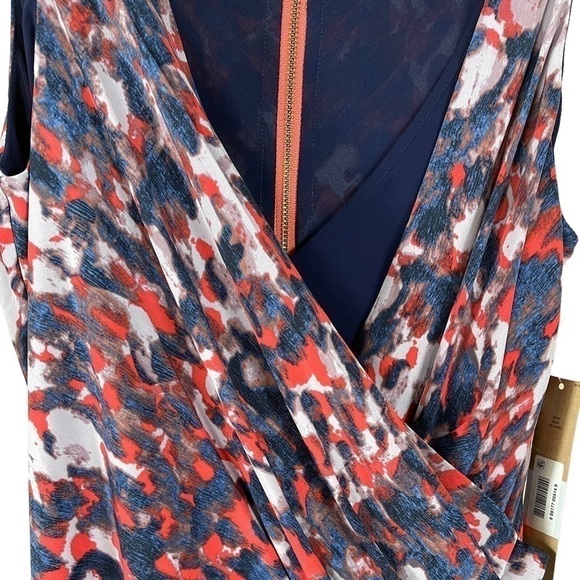 Rachel Rachel Roy V- Neck Sleeveless Lined Multicolored Multiprint Dress S - Picture 5 of 16